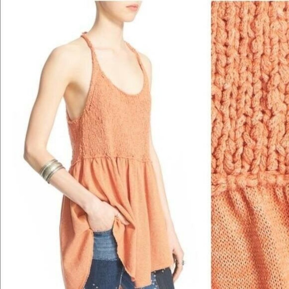 Free People orange boho swing top